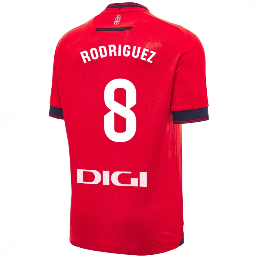 Hombre Camiseta Vanessa Rodríguez Iribarren #8 Rojo Blanco 1ª Equipación 2024/25 La Camisa Perú