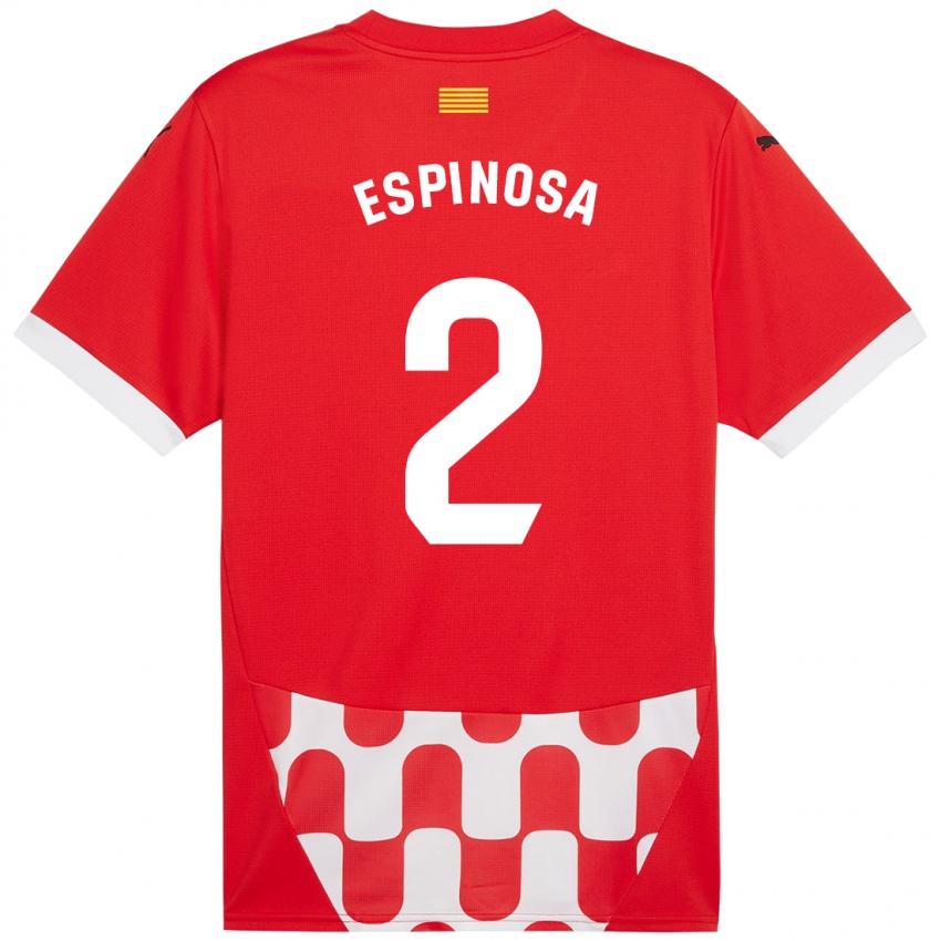 Hombre Camiseta Bernardo Espinosa #2 Rojo Blanco 1ª Equipación 2024/25 La Camisa Perú