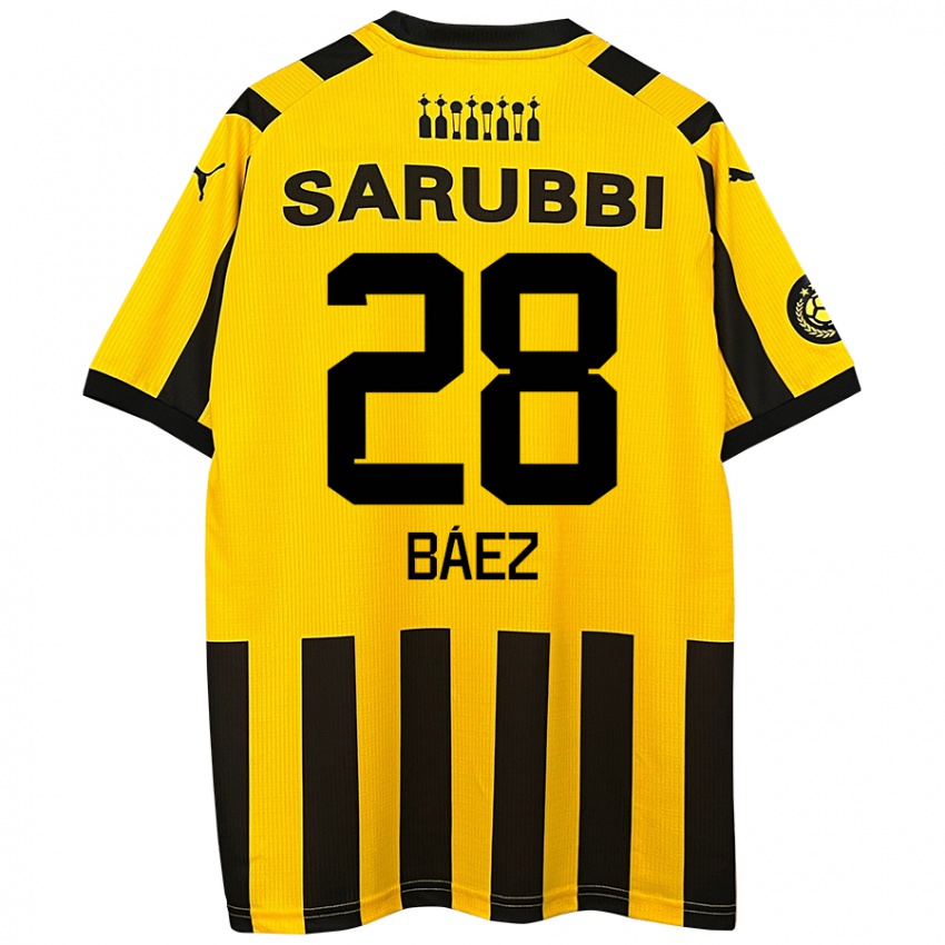 Hombre Camiseta Jaime Báez #28 Amarillo Negro 1ª Equipación 2024/25 La Camisa Perú