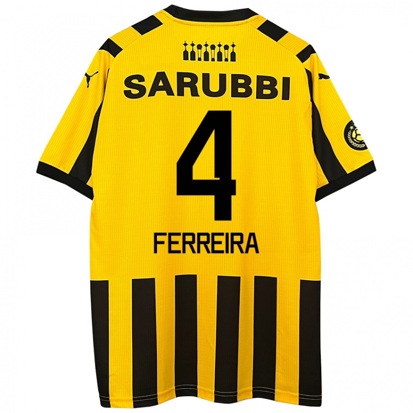 Hombre Camiseta Joaquín Ferreira #4 Amarillo Negro 1ª Equipación 2024/25 La Camisa Perú