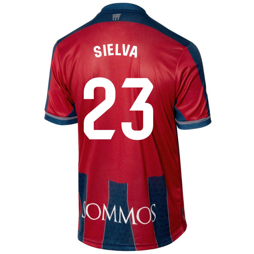 Hombre Camiseta Óscar Sielva #23 Rojo Azul 1ª Equipación 2024/25 La Camisa Perú