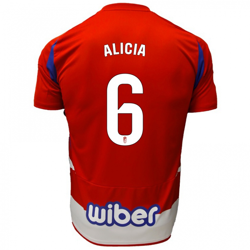 Hombre Camiseta Alicia #6 Rojo Blanco Azul 1ª Equipación 2024/25 La Camisa Perú