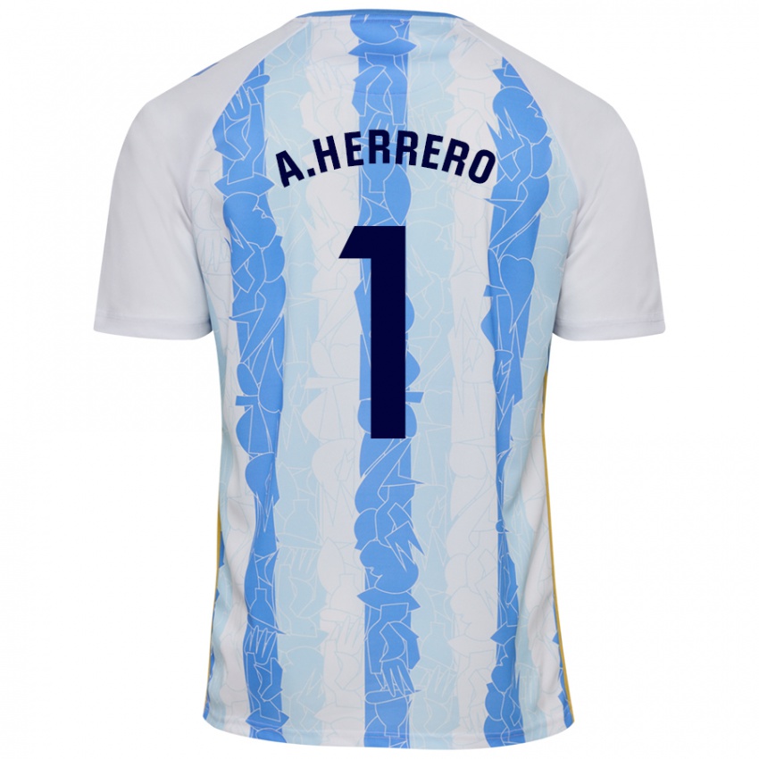 Hombre Camiseta Alfonso Herrero #1 Blanco Azul 1ª Equipación 2024/25 La Camisa Perú