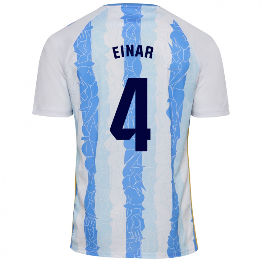 Hombre Camiseta Einar Galilea #4 Blanco Azul 1ª Equipación 2024/25 La Camisa Perú