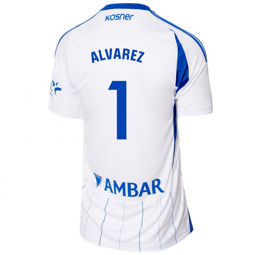 Hombre Camiseta Cristian Álvarez #1 Rojo Blanco 1ª Equipación 2024/25 La Camisa Perú