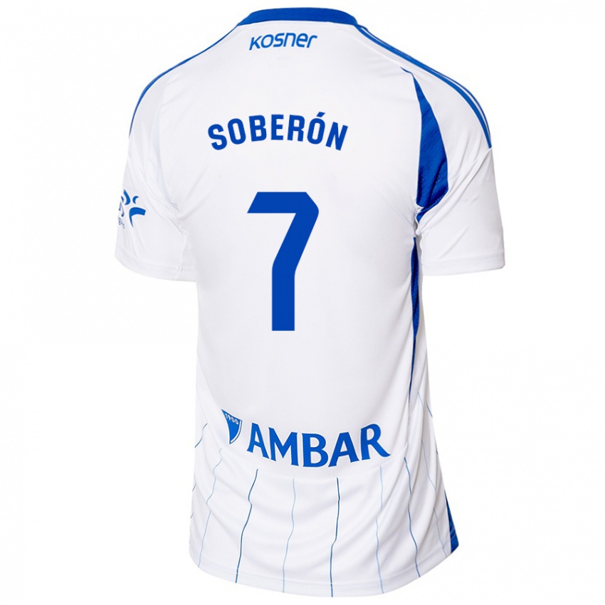 Hombre Camiseta Mario Soberón #7 Rojo Blanco 1ª Equipación 2024/25 La Camisa Perú