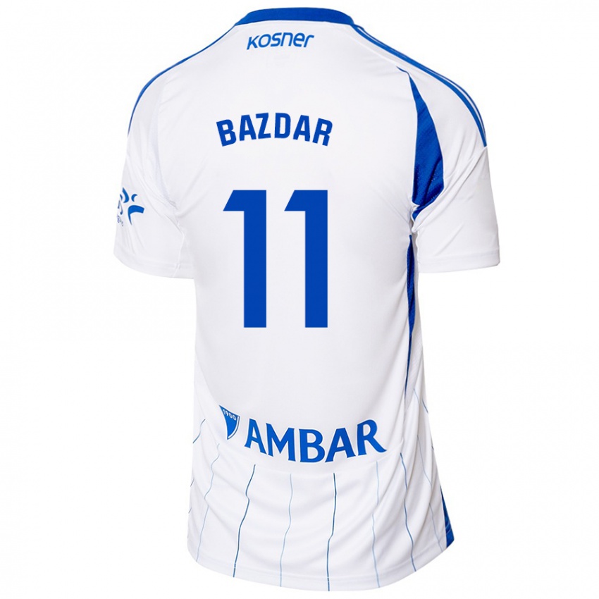 Hombre Camiseta Samed Bazdar #11 Rojo Blanco 1ª Equipación 2024/25 La Camisa Perú