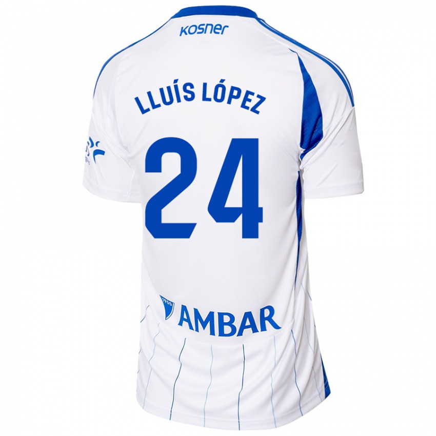 Hombre Camiseta Lluís López #24 Rojo Blanco 1ª Equipación 2024/25 La Camisa Perú