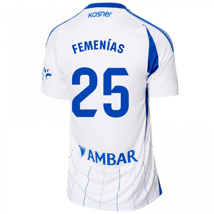 Hombre Camiseta Joan Femenías #25 Rojo Blanco 1ª Equipación 2024/25 La Camisa Perú