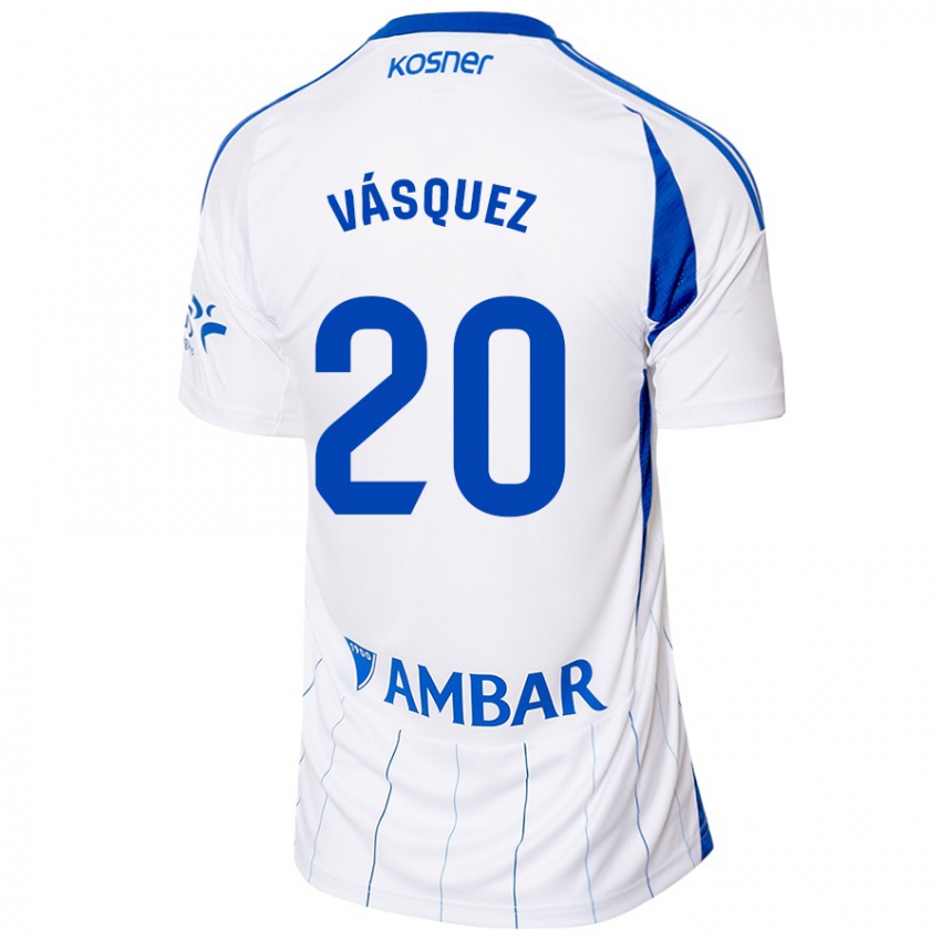 Hombre Camiseta José Vásquez #20 Rojo Blanco 1ª Equipación 2024/25 La Camisa Perú