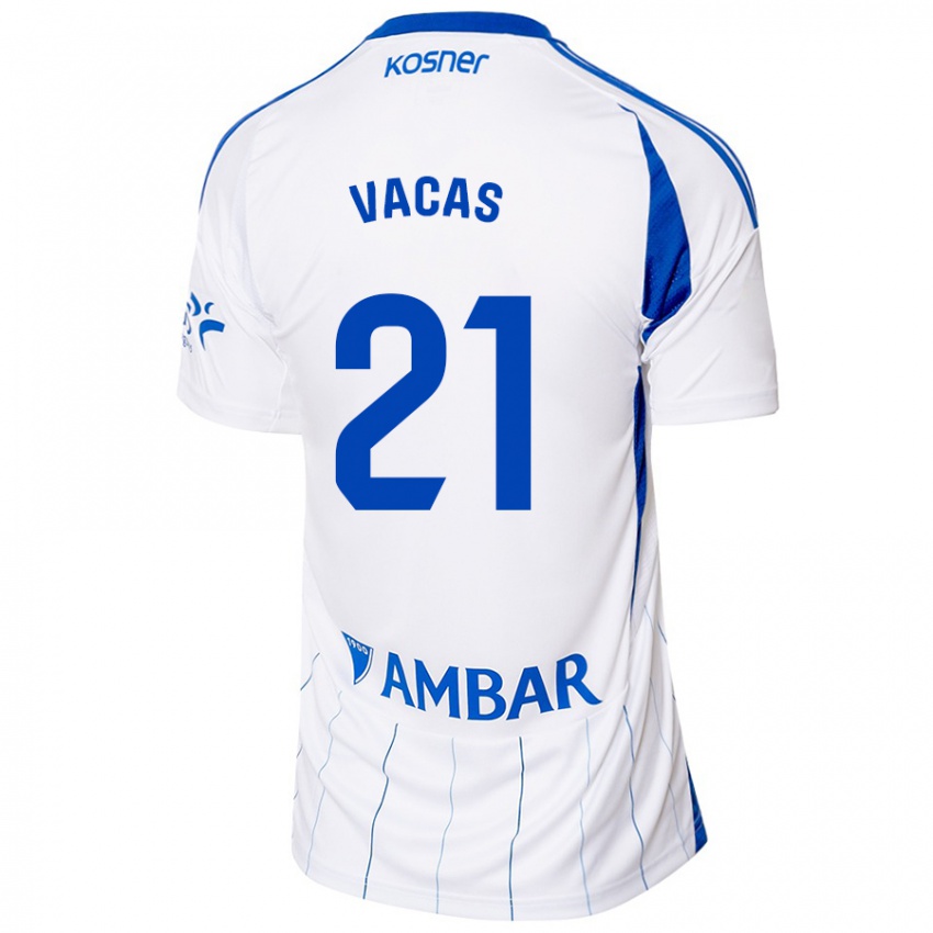 Hombre Camiseta Óscar Vacas #21 Rojo Blanco 1ª Equipación 2024/25 La Camisa Perú