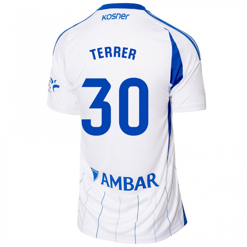 Hombre Camiseta Lucas Terrer #30 Rojo Blanco 1ª Equipación 2024/25 La Camisa Perú