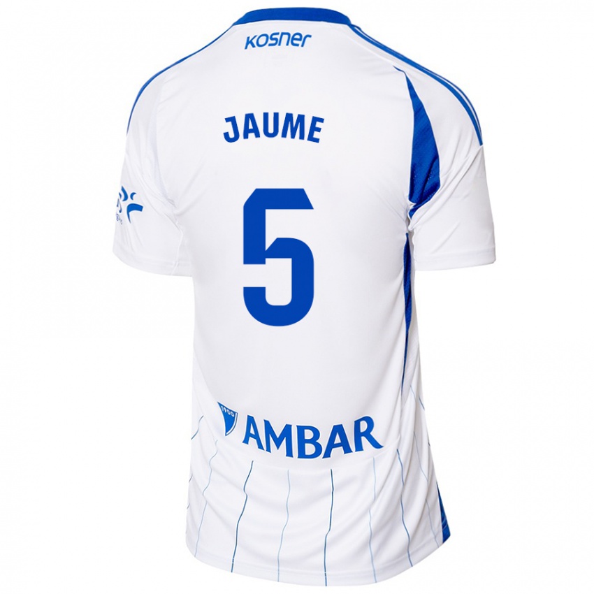 Hombre Camiseta Jaume Grau #5 Rojo Blanco 1ª Equipación 2024/25 La Camisa Perú