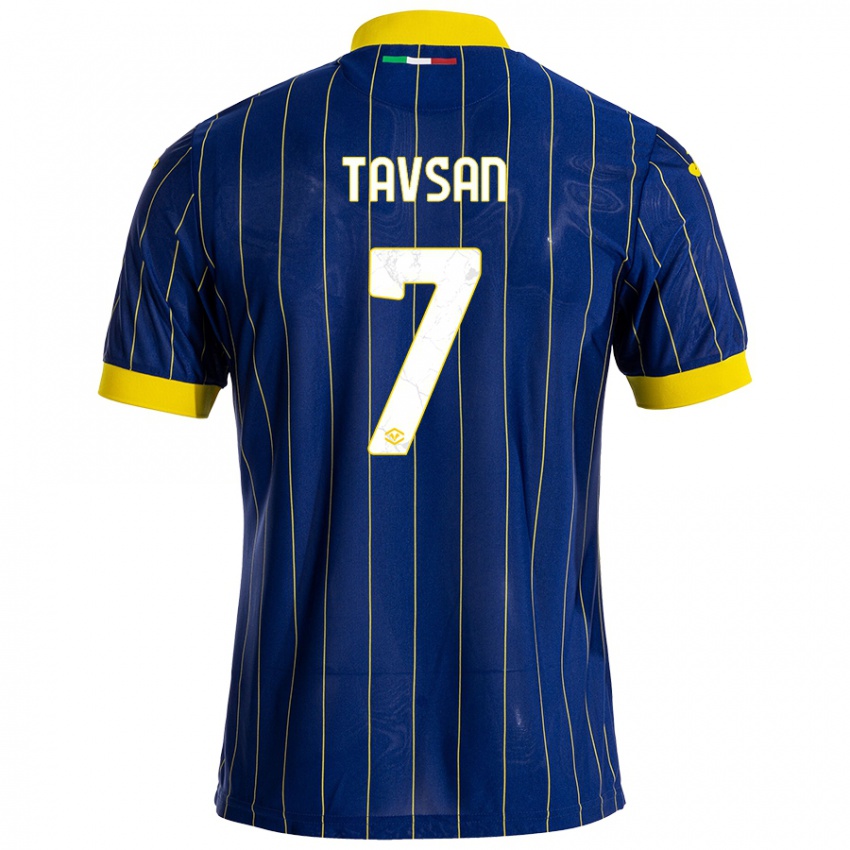 Hombre Camiseta Elayis Tavsan #7 Azul Amarillo 1ª Equipación 2024/25 La Camisa Perú