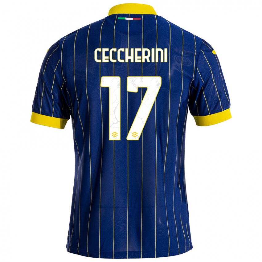 Hombre Camiseta Federico Ceccherini #17 Azul Amarillo 1ª Equipación 2024/25 La Camisa Perú