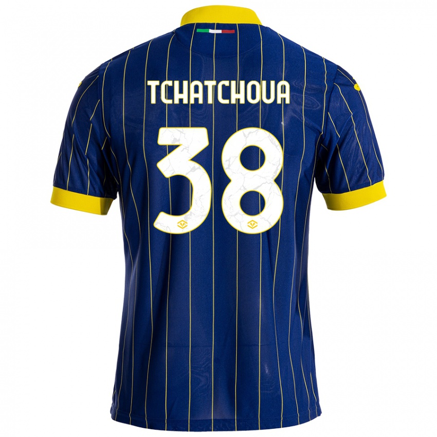 Hombre Camiseta Jackson Tchatchoua #38 Azul Amarillo 1ª Equipación 2024/25 La Camisa Perú