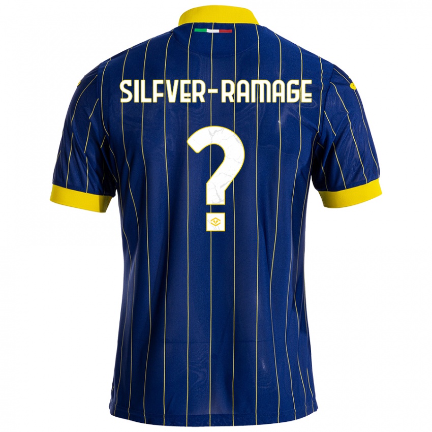 Hombre Camiseta William Silfver-Ramage #0 Azul Amarillo 1ª Equipación 2024/25 La Camisa Perú