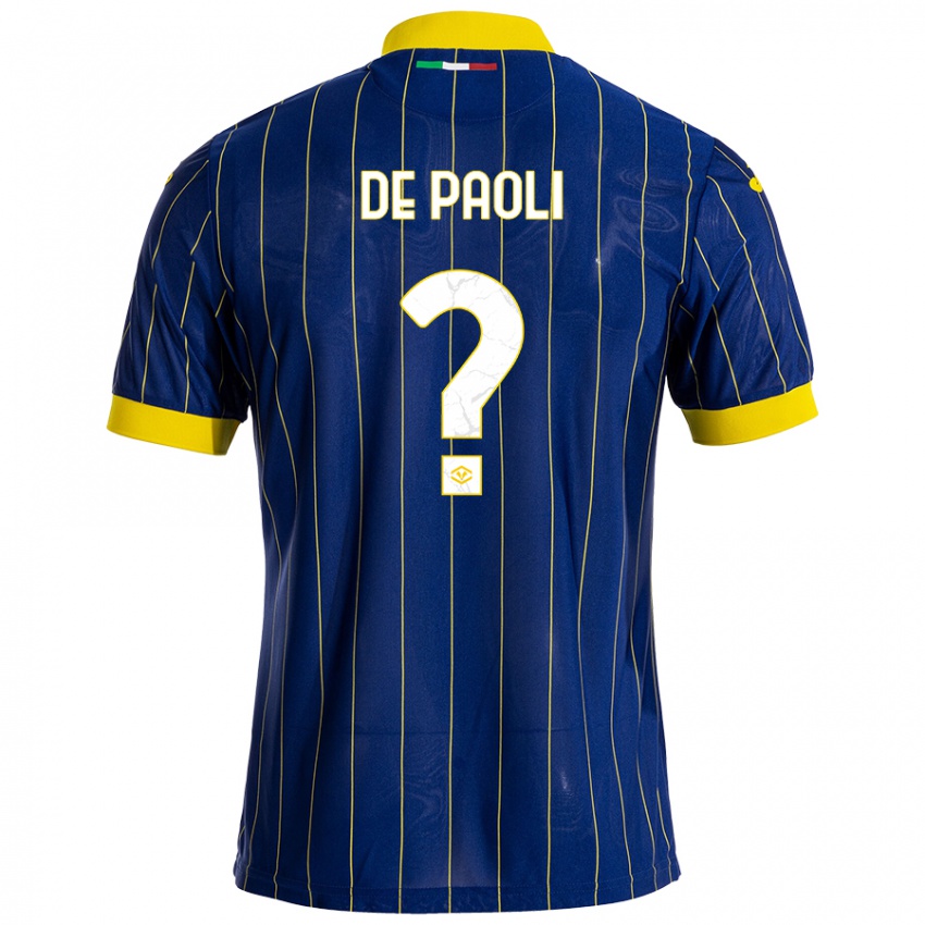 Hombre Camiseta Mirko De Paoli #0 Azul Amarillo 1ª Equipación 2024/25 La Camisa Perú