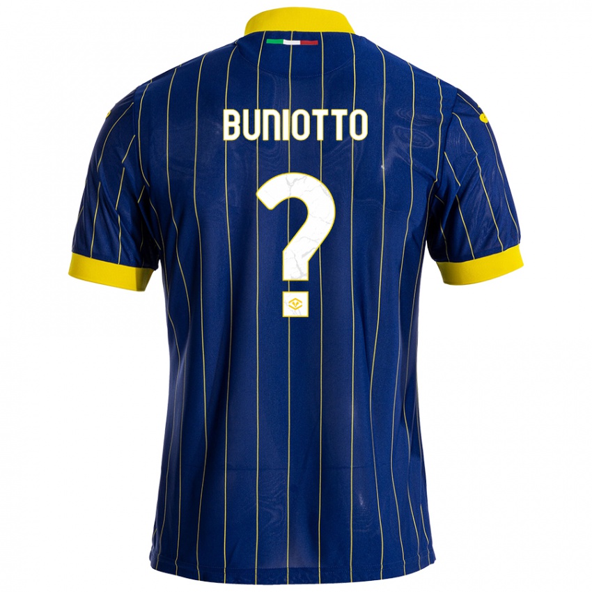 Hombre Camiseta Mattia Buniotto #0 Azul Amarillo 1ª Equipación 2024/25 La Camisa Perú