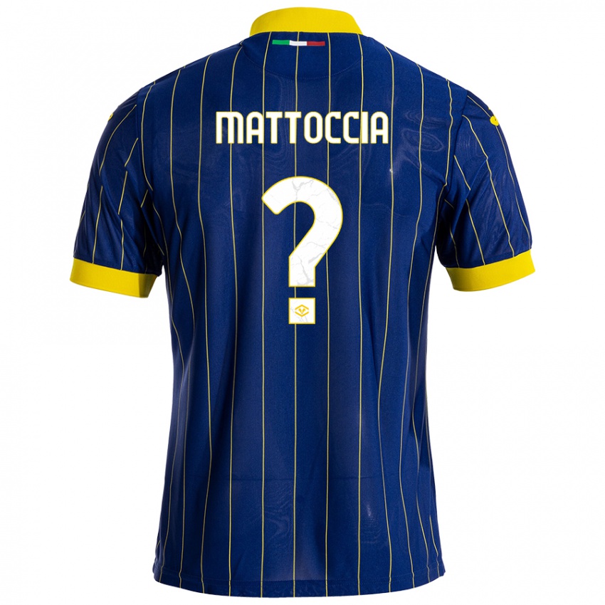 Hombre Camiseta Riccardo Mattoccia #0 Azul Amarillo 1ª Equipación 2024/25 La Camisa Perú