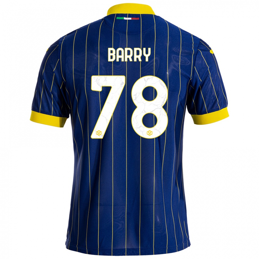 Hombre Camiseta Oumar Barry #78 Azul Amarillo 1ª Equipación 2024/25 La Camisa Perú