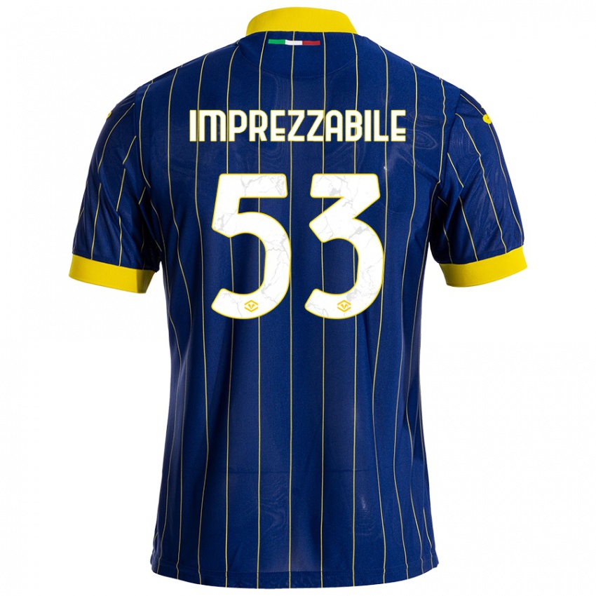 Hombre Camiseta Francesca Imprezzabile #53 Azul Amarillo 1ª Equipación 2024/25 La Camisa Perú