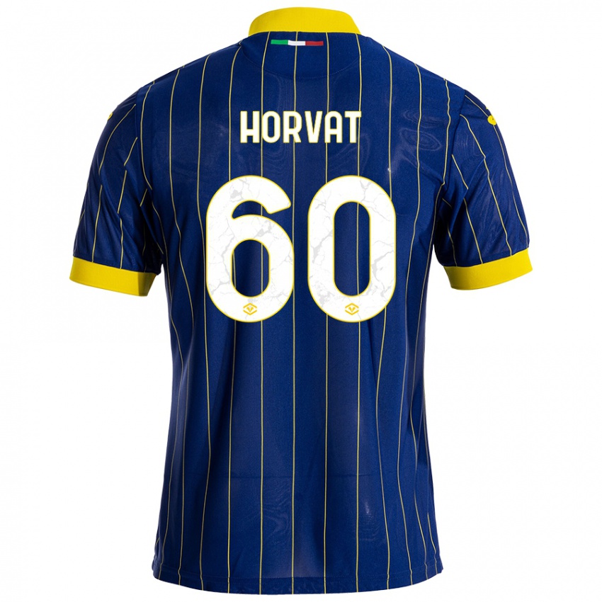 Hombre Camiseta Mihaela Horvat #60 Azul Amarillo 1ª Equipación 2024/25 La Camisa Perú