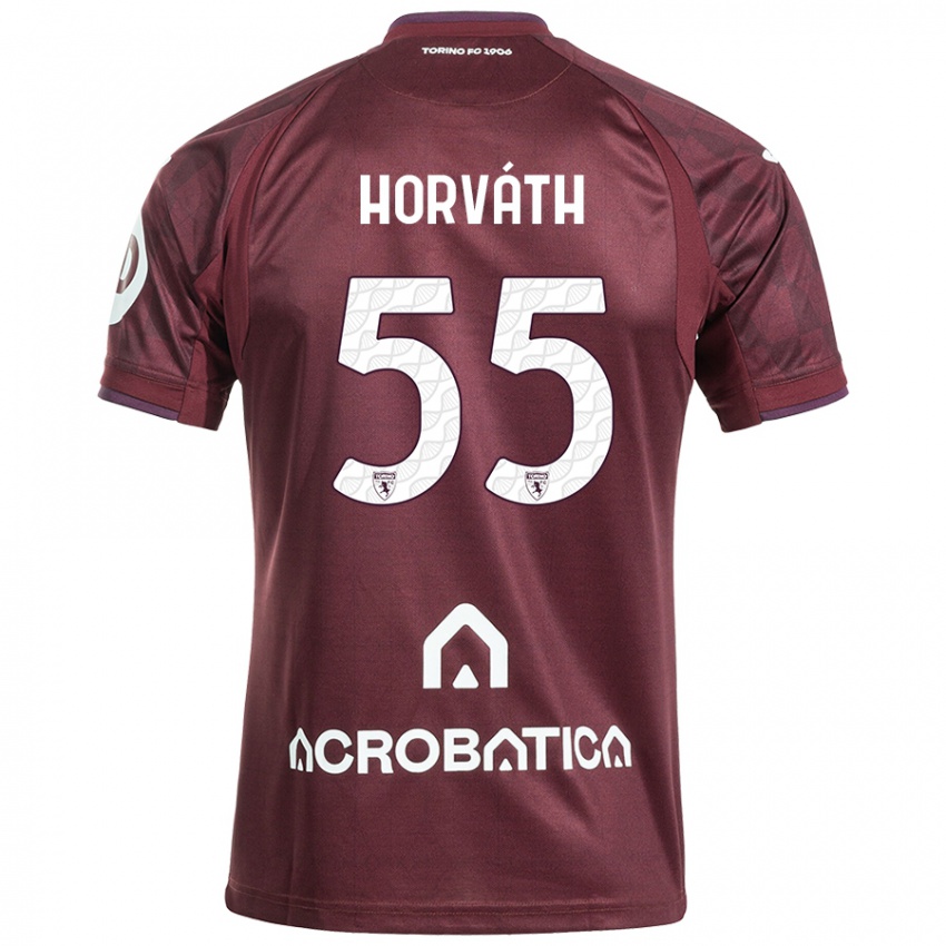 Hombre Camiseta Krisztofer Horváth #55 Granate Blanco 1ª Equipación 2024/25 La Camisa Perú