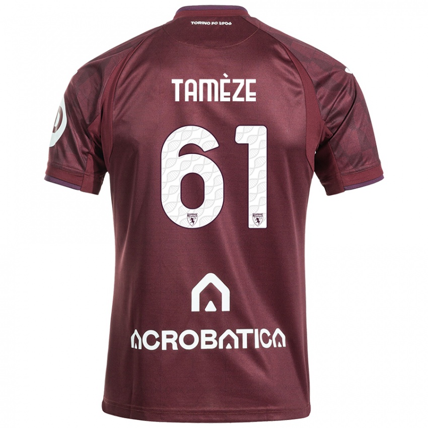 Hombre Camiseta Adrien Tamèze #61 Granate Blanco 1ª Equipación 2024/25 La Camisa Perú