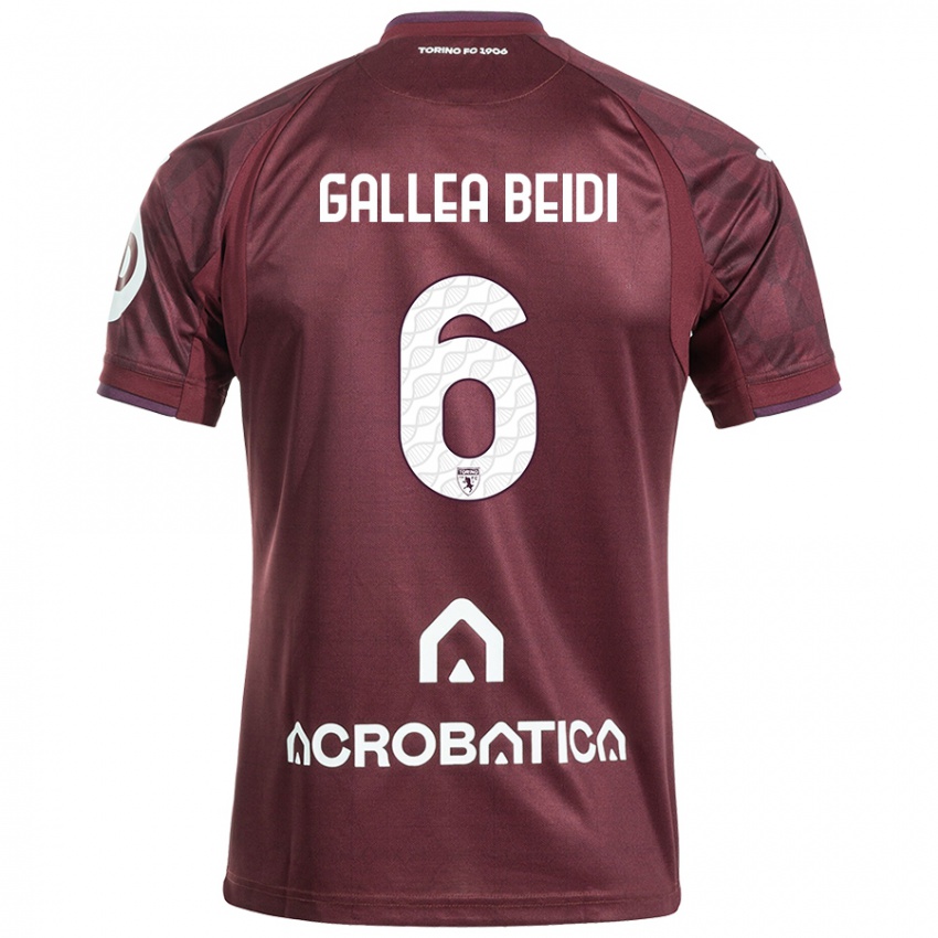 Hombre Camiseta Francesco Gallea Beidi #6 Granate Blanco 1ª Equipación 2024/25 La Camisa Perú