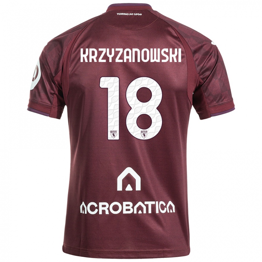 Hombre Camiseta Jakub Krzyzanowski #18 Granate Blanco 1ª Equipación 2024/25 La Camisa Perú