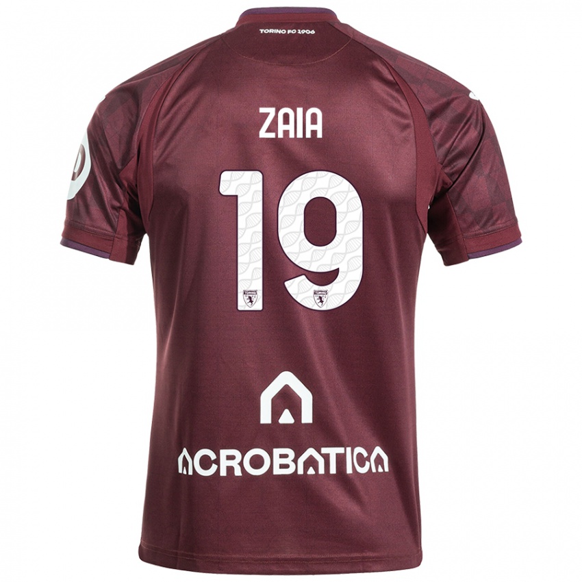 Hombre Camiseta Edoardo Zaia #19 Granate Blanco 1ª Equipación 2024/25 La Camisa Perú