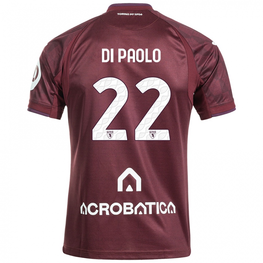 Hombre Camiseta Sebastiano Di Paolo #22 Granate Blanco 1ª Equipación 2024/25 La Camisa Perú