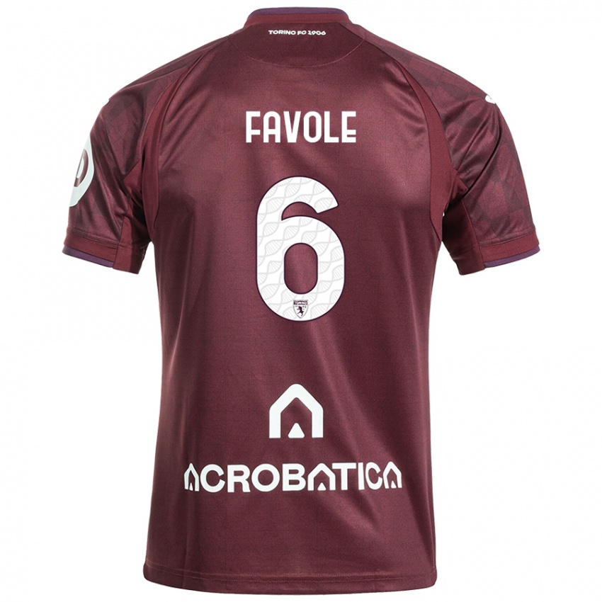 Hombre Camiseta Stefania Favole #6 Granate Blanco 1ª Equipación 2024/25 La Camisa Perú