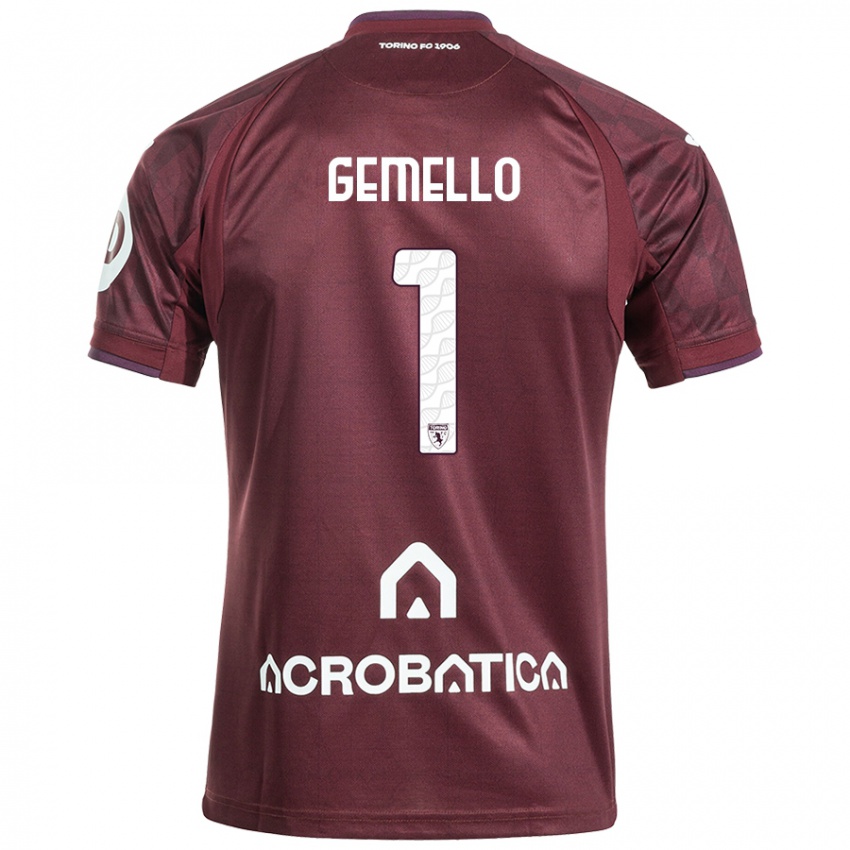 Hombre Camiseta Luca Gemello #1 Granate Blanco 1ª Equipación 2024/25 La Camisa Perú