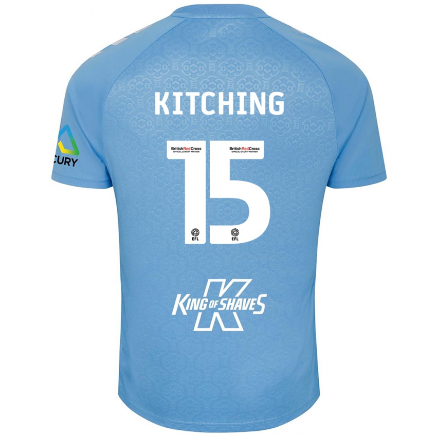 Hombre Camiseta Liam Kitching #15 Azul Blanco 1ª Equipación 2024/25 La Camisa Perú