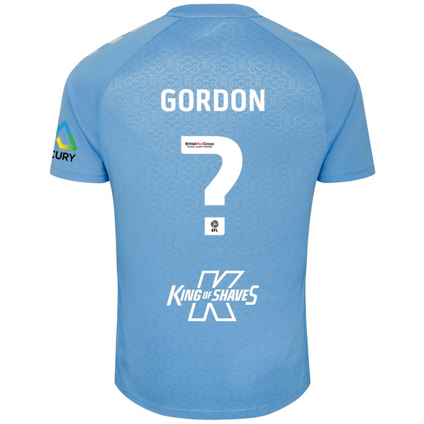 Hombre Camiseta Joshua Gordon #0 Azul Blanco 1ª Equipación 2024/25 La Camisa Perú