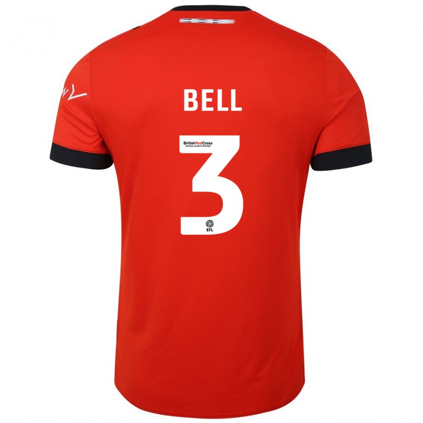 Hombre Camiseta Amari'i Bell #3 Naranja Negro 1ª Equipación 2024/25 La Camisa Perú