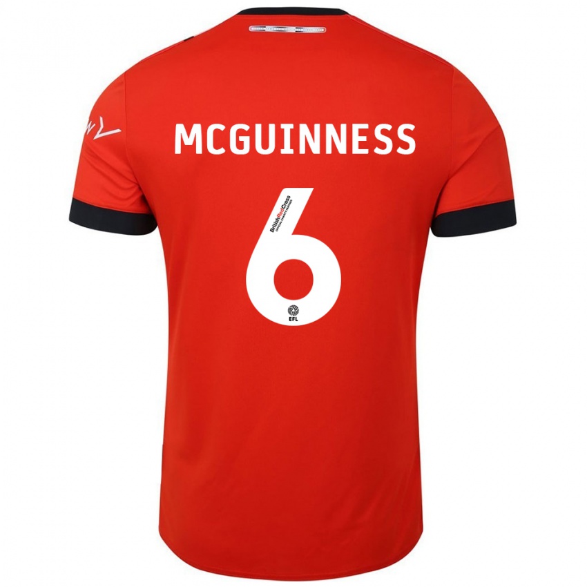 Hombre Camiseta Mark Mcguinness #6 Naranja Negro 1ª Equipación 2024/25 La Camisa Perú