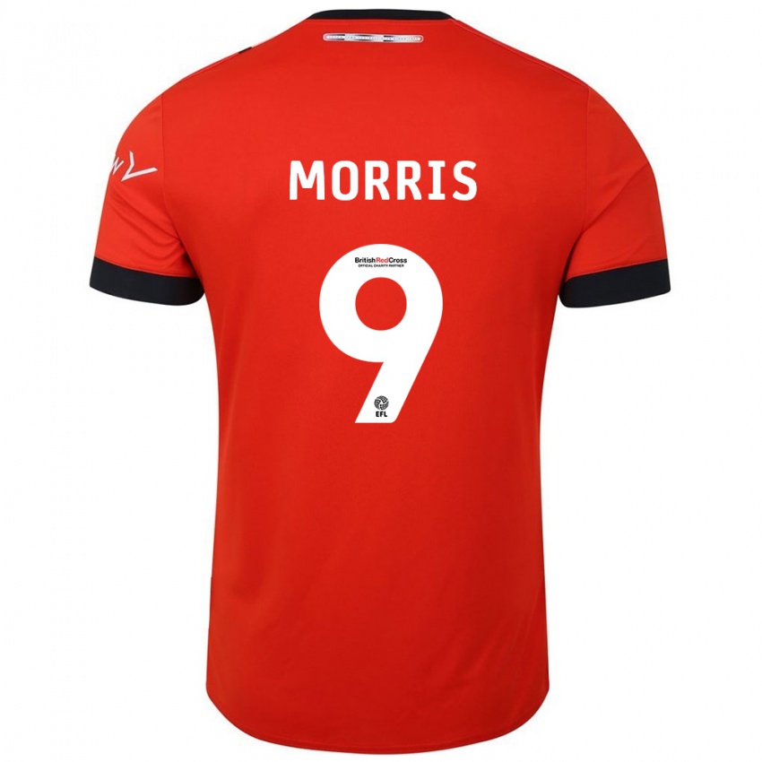 Hombre Camiseta Carlton Morris #9 Naranja Negro 1ª Equipación 2024/25 La Camisa Perú