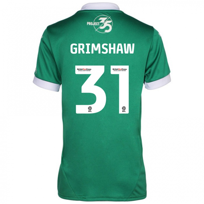 Hombre Camiseta Daniel Grimshaw #31 Verde Blanco 1ª Equipación 2024/25 La Camisa Perú