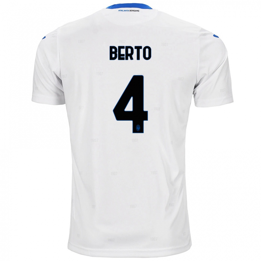 Hombre Camiseta Gabriele Berto #4 Blanco 2ª Equipación 2024/25 La Camisa Perú