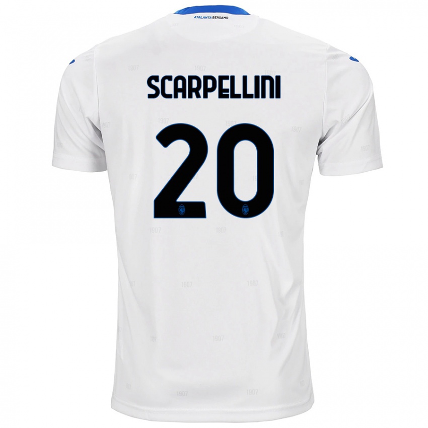 Hombre Camiseta Andrea Scarpellini #20 Blanco 2ª Equipación 2024/25 La Camisa Perú