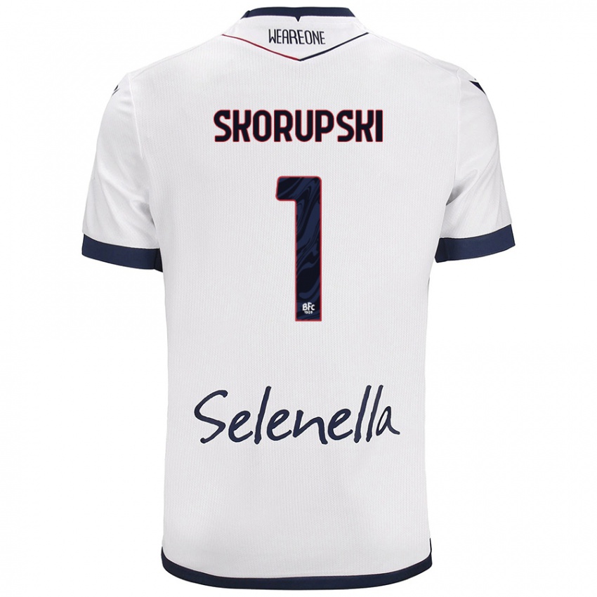 Hombre Camiseta Lukasz Skorupski #1 Blanco Azul Real 2ª Equipación 2024/25 La Camisa Perú