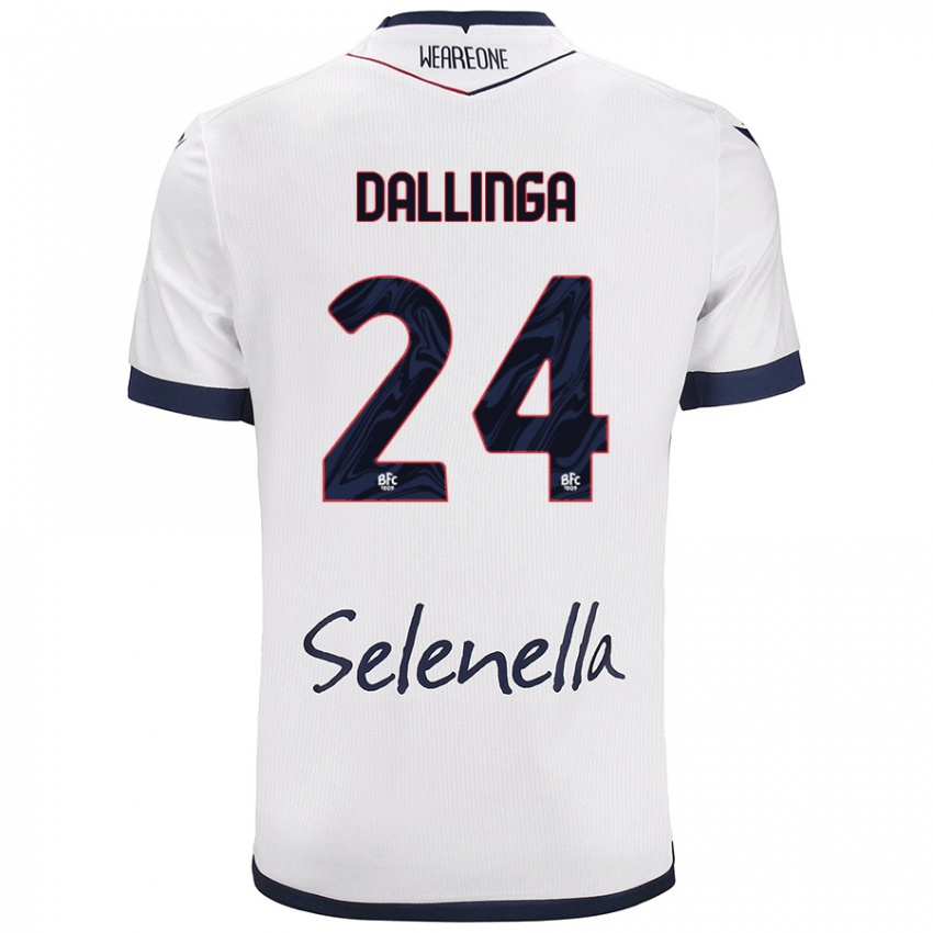 Hombre Camiseta Thijs Dallinga #24 Blanco Azul Real 2ª Equipación 2024/25 La Camisa Perú