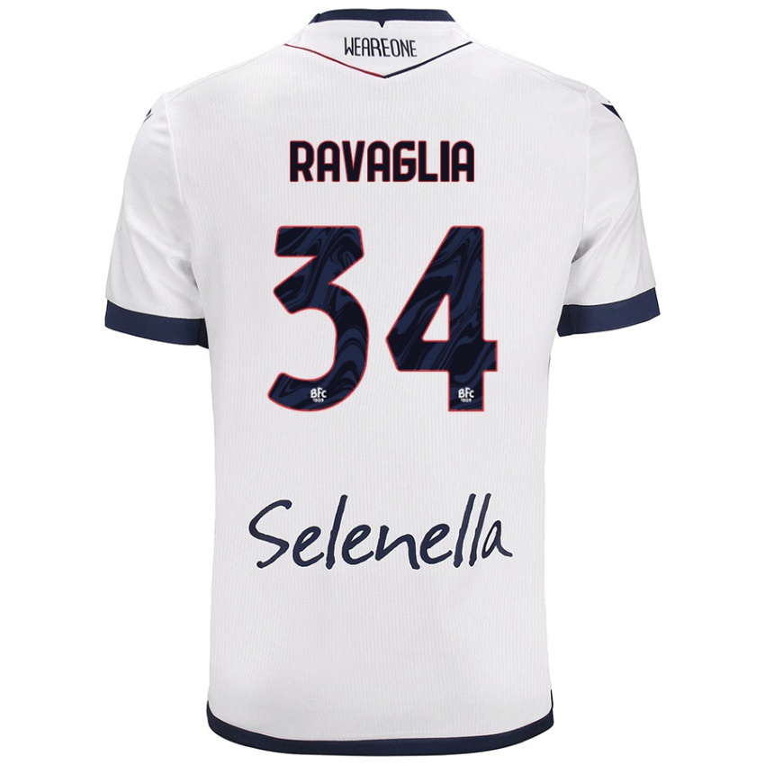 Hombre Camiseta Federico Ravaglia #34 Blanco Azul Real 2ª Equipación 2024/25 La Camisa Perú