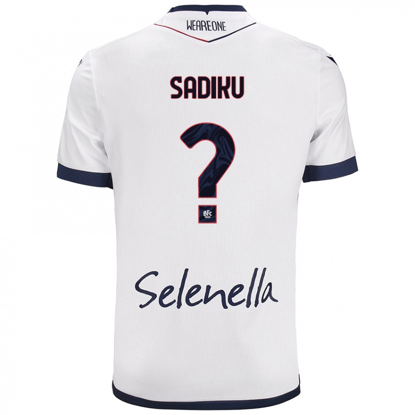 Hombre Camiseta Bamir Sadiku #0 Blanco Azul Real 2ª Equipación 2024/25 La Camisa Perú