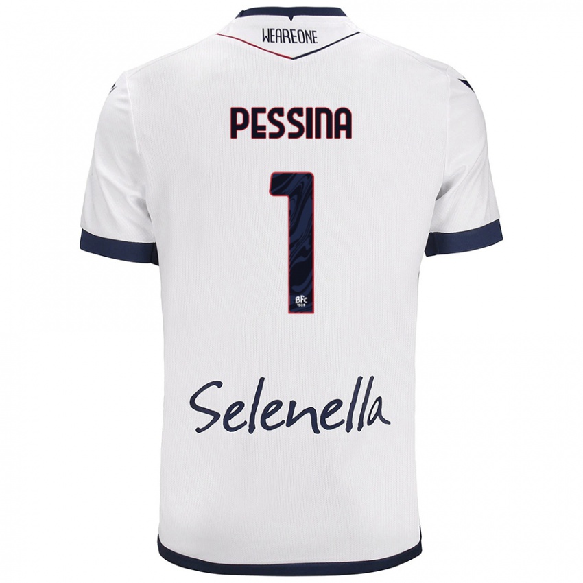 Hombre Camiseta Massimo Pessina #1 Blanco Azul Real 2ª Equipación 2024/25 La Camisa Perú