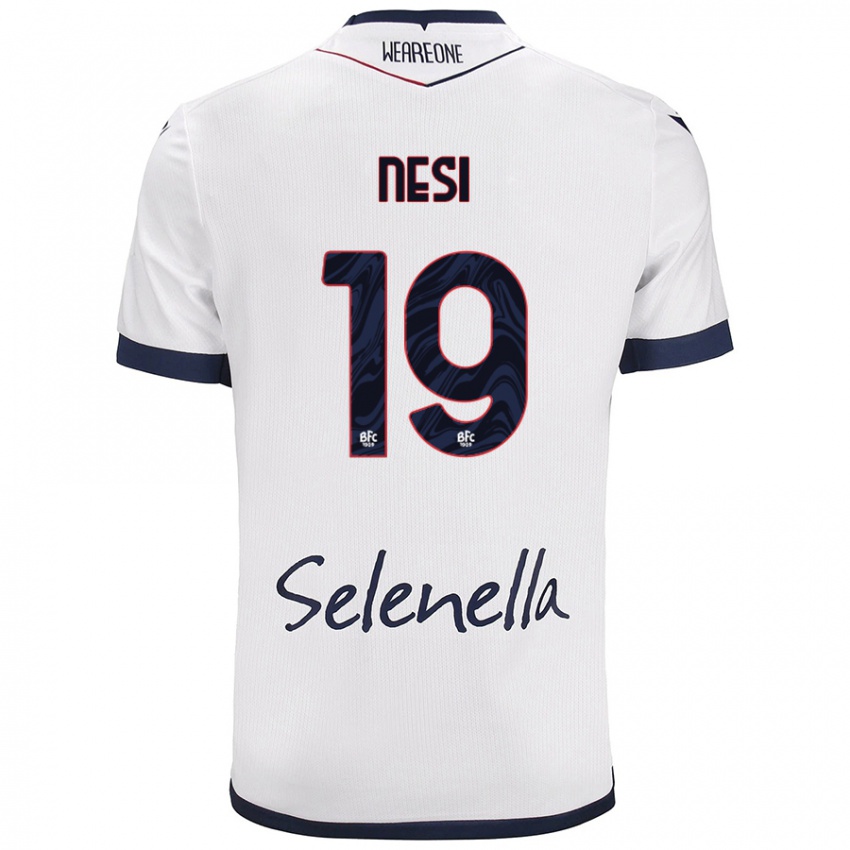 Hombre Camiseta Luca Nesi #19 Blanco Azul Real 2ª Equipación 2024/25 La Camisa Perú