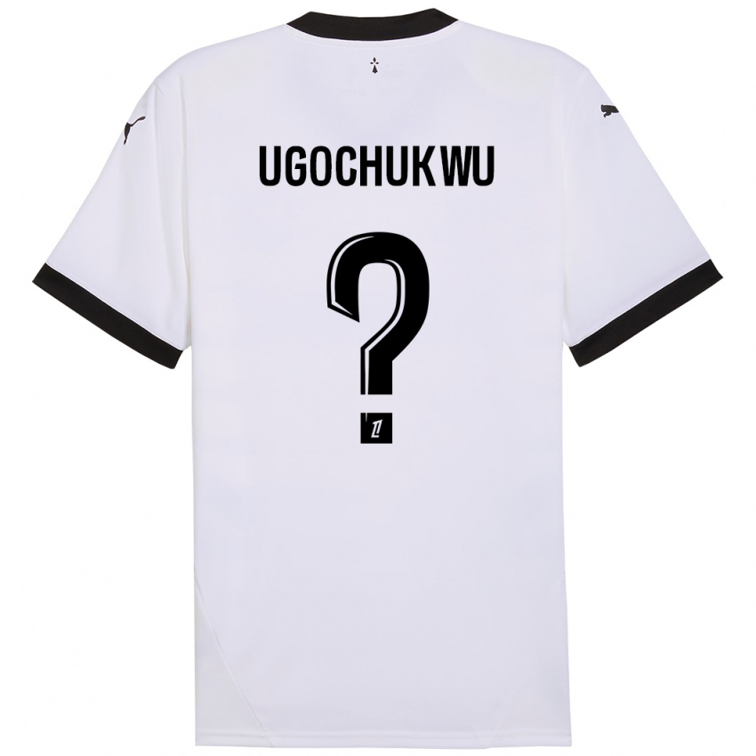 Hombre Camiseta Chibuike Ugochukwu #0 Blanco Negro 2ª Equipación 2024/25 La Camisa Perú